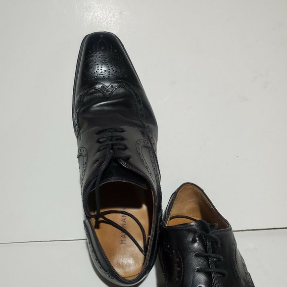 Magnanni Sergio Wingtip Oxford Dress Shoes Black Calfskin Leather 13974 Sz 9 M main image 6
